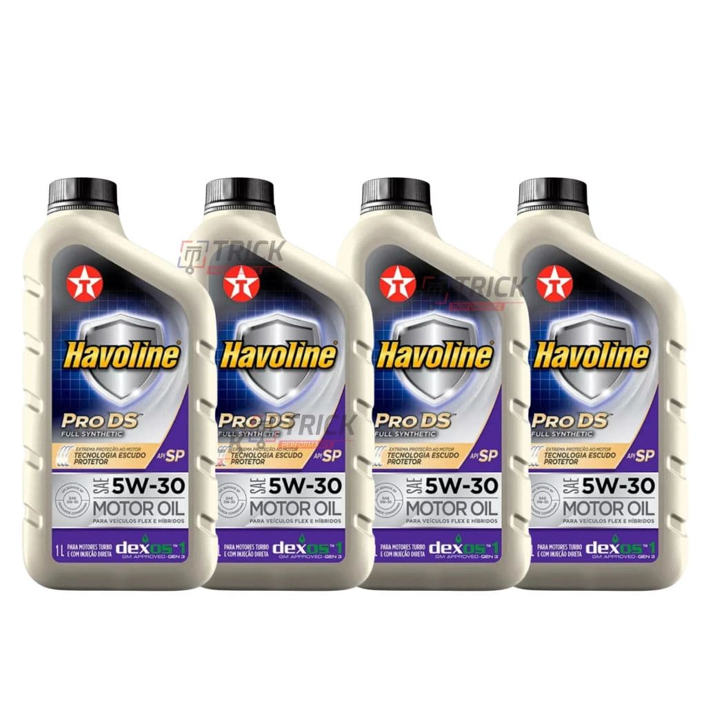 KIT 4 LITROS HAVOLINE 5W30 DEXOS 1 GEN 3 API SQ SINTÉTICO GM Ford 3 Cilindros