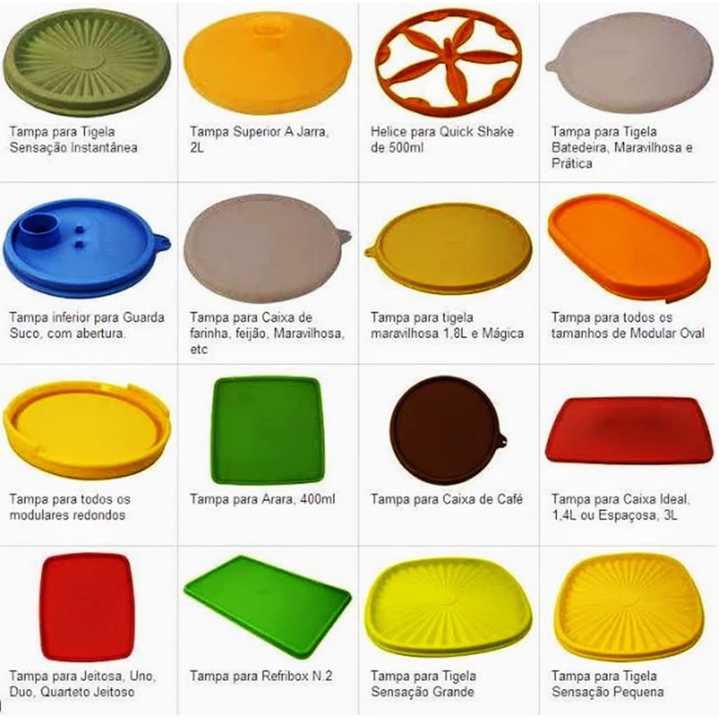 Tupperware Tampas e Acessórios Avulsas Diversas Cores e Tamanhos