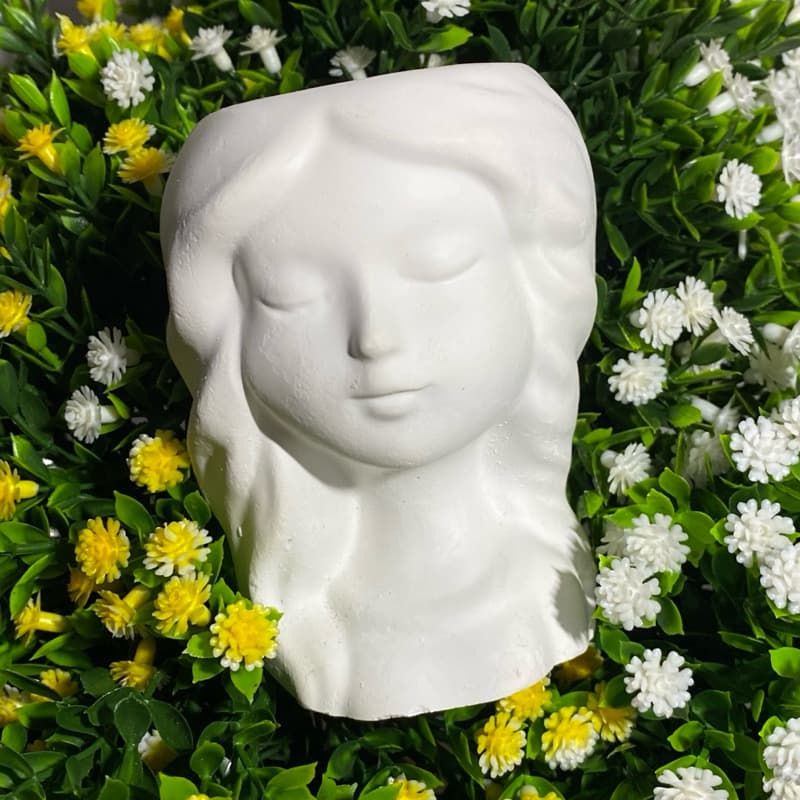 Vaso Gesso Suculentas Decoração Mesa de Estar Cabeceira de Cama Quarto Sala Presente