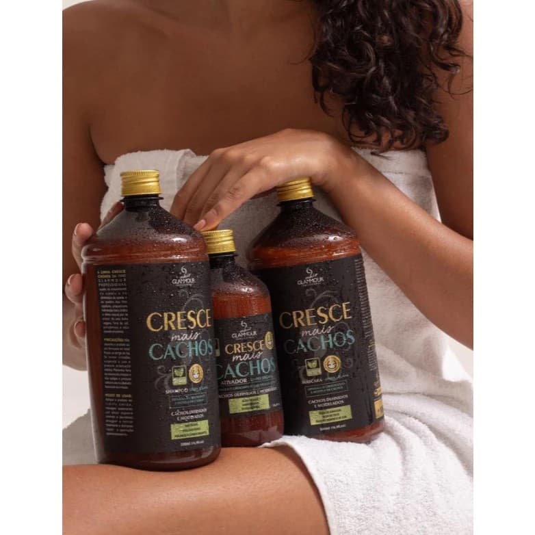 Kit Cachos Definidos Cresce Mais Vegano Glammour 1L