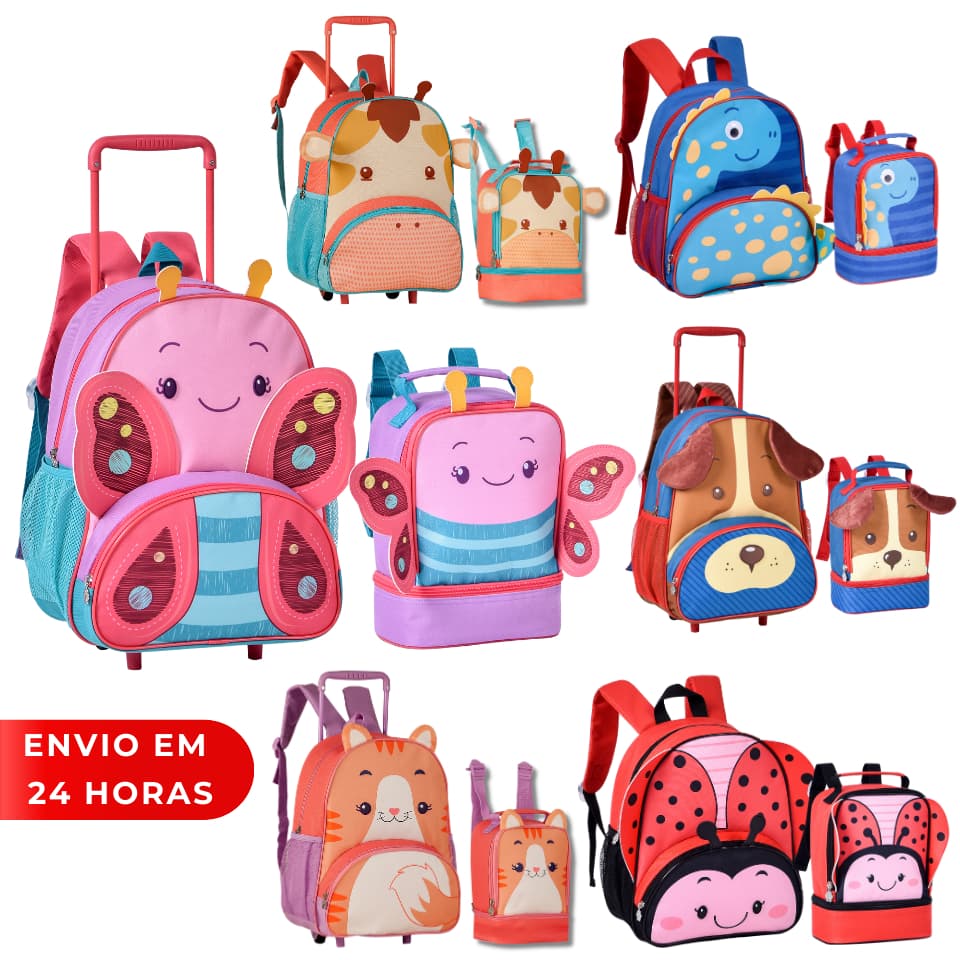 Mochila Bebe Animais Clio Pets Menino  Menina  Zoo