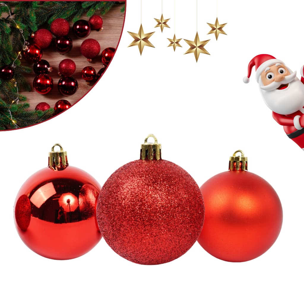 Kit 12 Bolinhas Enfeite Árvore De Natal 5cm Mista Lisa Fosca Glitter Decoração Natalina
