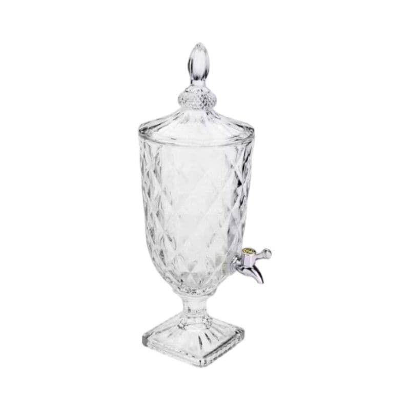 A Dispenser Suqueira Vidro 3 Litros Diamante Transparente Com Torneira