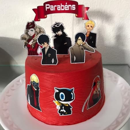 TOPO DE BOLO PERSONALIZADO - TOPPER PERSONA 5 - ENVIO DENTRO DE 48H