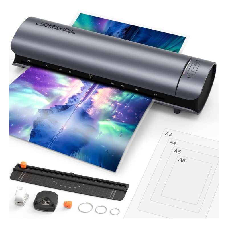 Laminadora E Plastificadora Térmica/fria A3/a4/a5/a6  + Cortador De Papel E 30 Folhas De Plastico