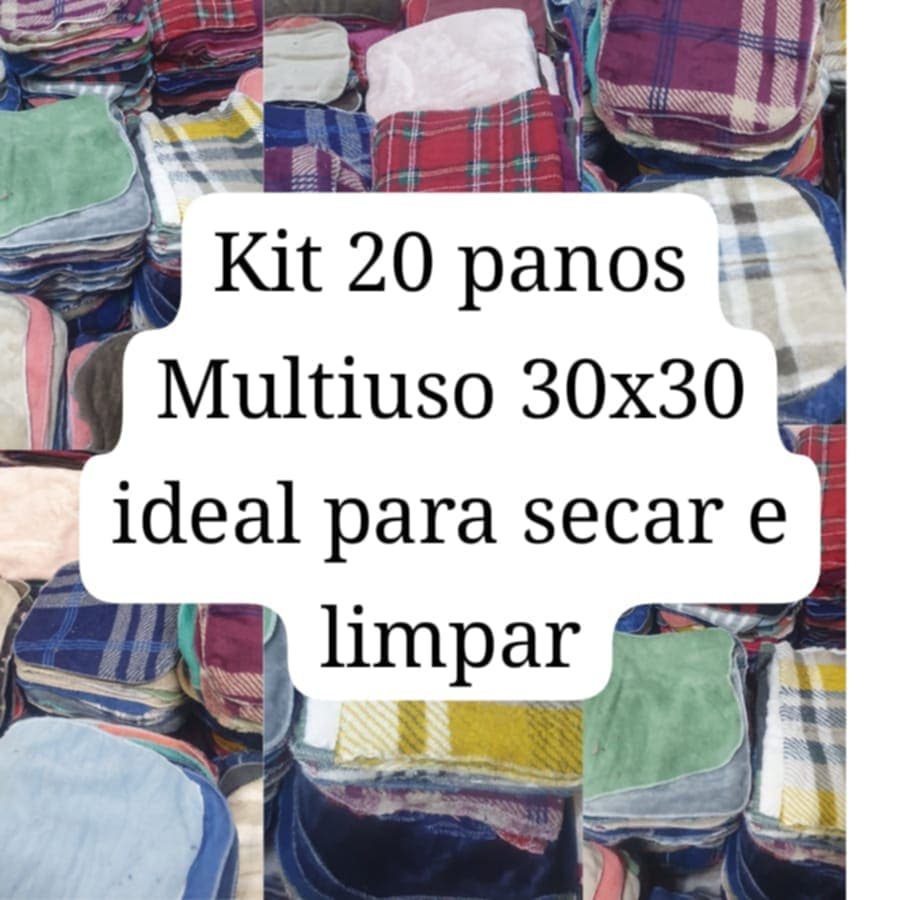 Kit 20 Panos de Limpeza Multiuso Microfibra flanela 30x30cm Sem Riscos Não Arranha para Carro, Casa