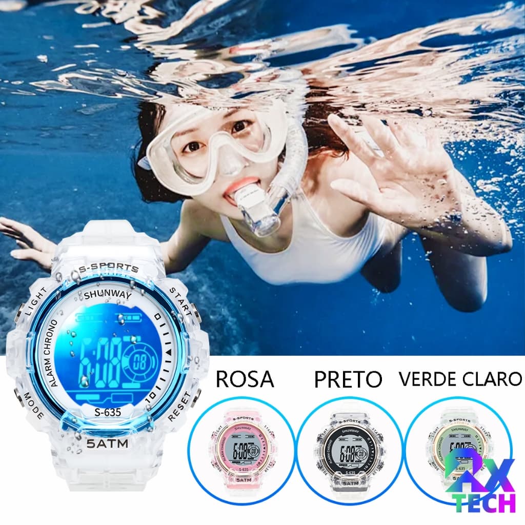 Relógio De Moda Senhoras Digital Feminino Infantil LED Digital Pulseira De Silicone Esportivo Luminoso Eletrônicos S635