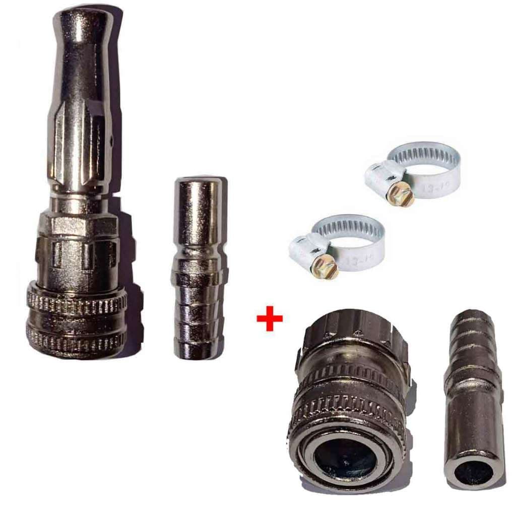 Kit Esguicho Engate Rapido Metal Para Mangueira De Jardim De 1/2