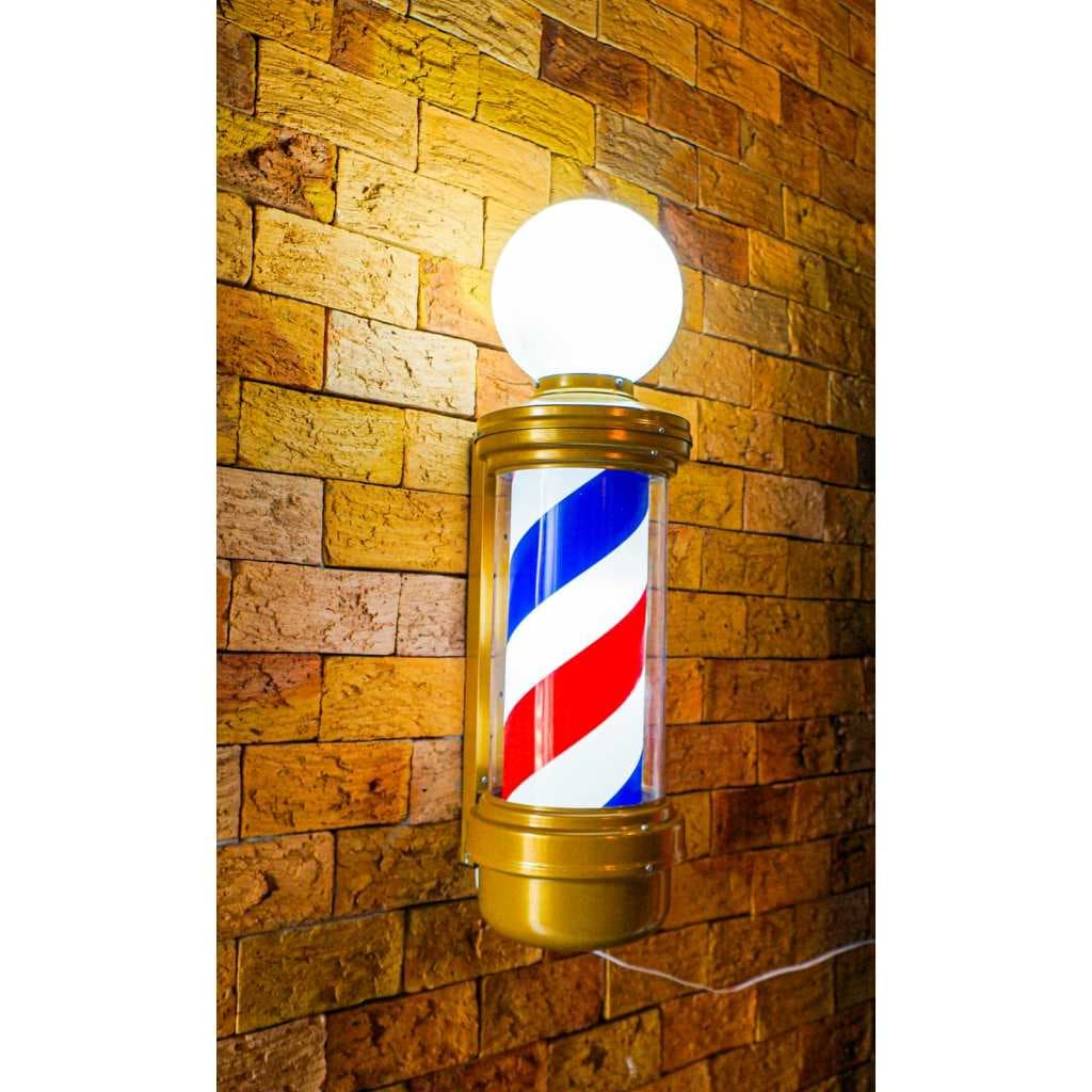 Barber Pole Big 76cm Dourado Bivolt A Prova D'água