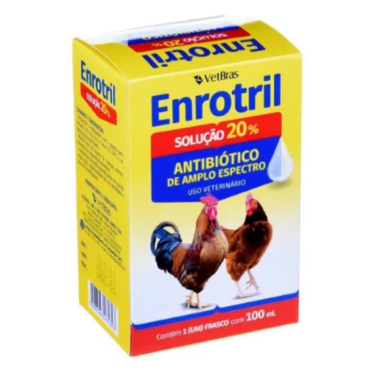 Enrotril Solúvel 20%  Antibiótico Para Aves  100ml