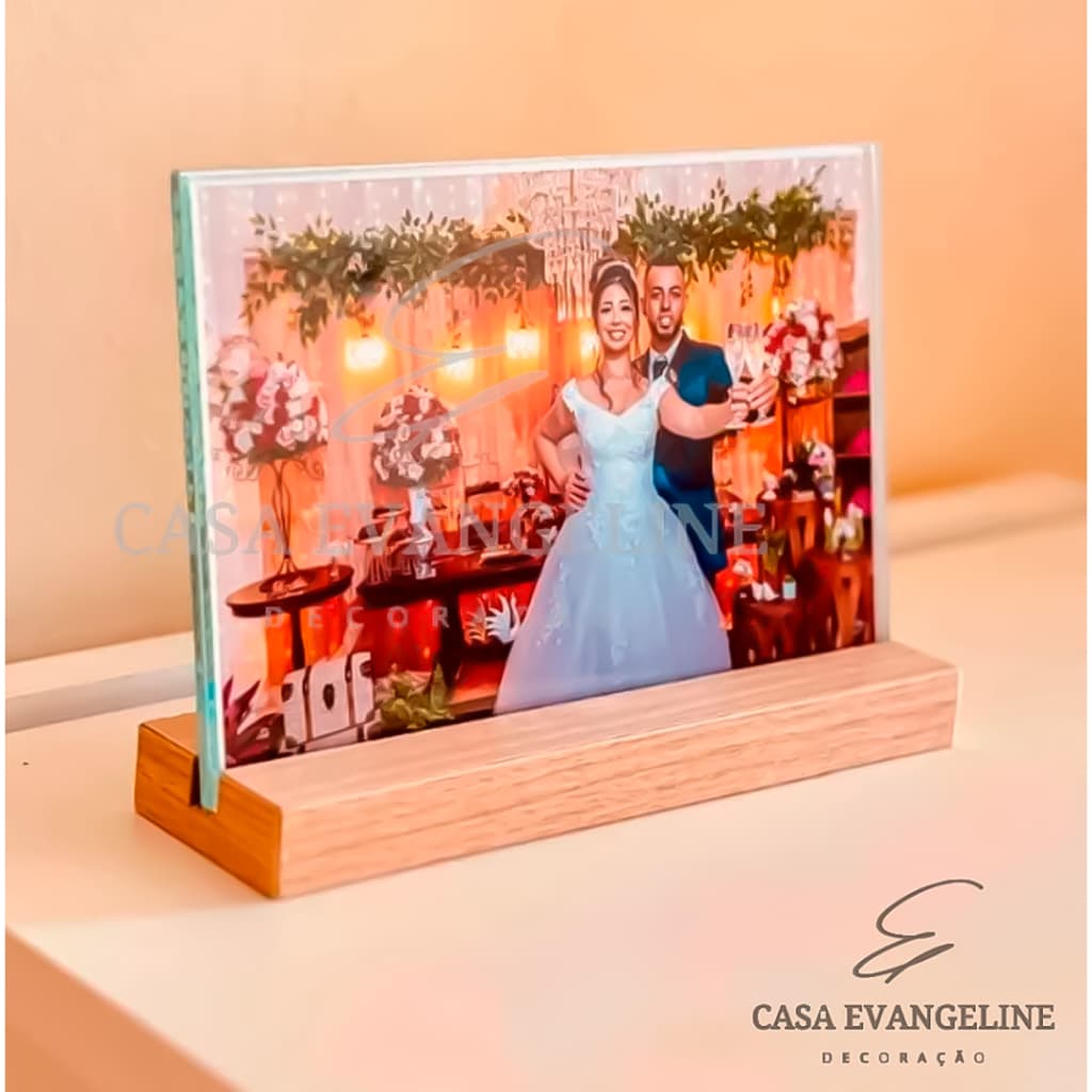 Kit 20 Porta Retrato 10x15cm Em MDF E Vidro Para Foto Lembrancinha Centro De Mesa Casamento Festa