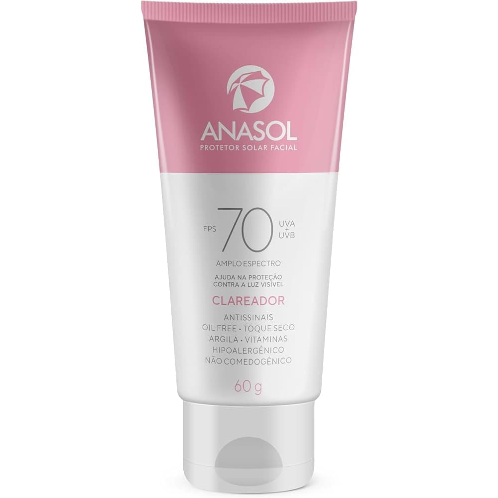 Anasol Protetor Solar Facial FPS 70 Clareador - 60g Original