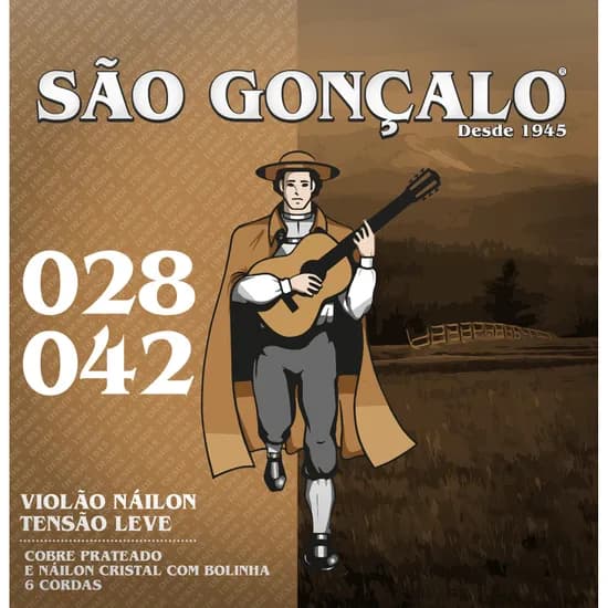 Encordoamento Violão Nylon São Gonçalo com Bolinha Leve 028-042