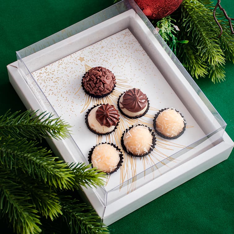 10 Caixas de 6 Doces Natalinos - Docinhos Natalinos - Natal - Confeitaria - Caixa de Docinhos