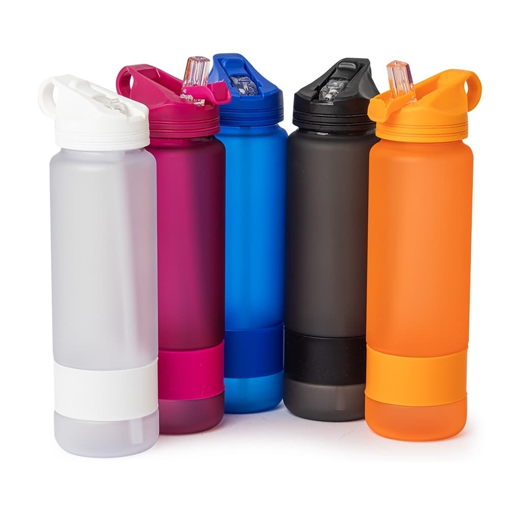 Squeeze de 900ml com Acabamento Fosco e Detalhe Emborrachado