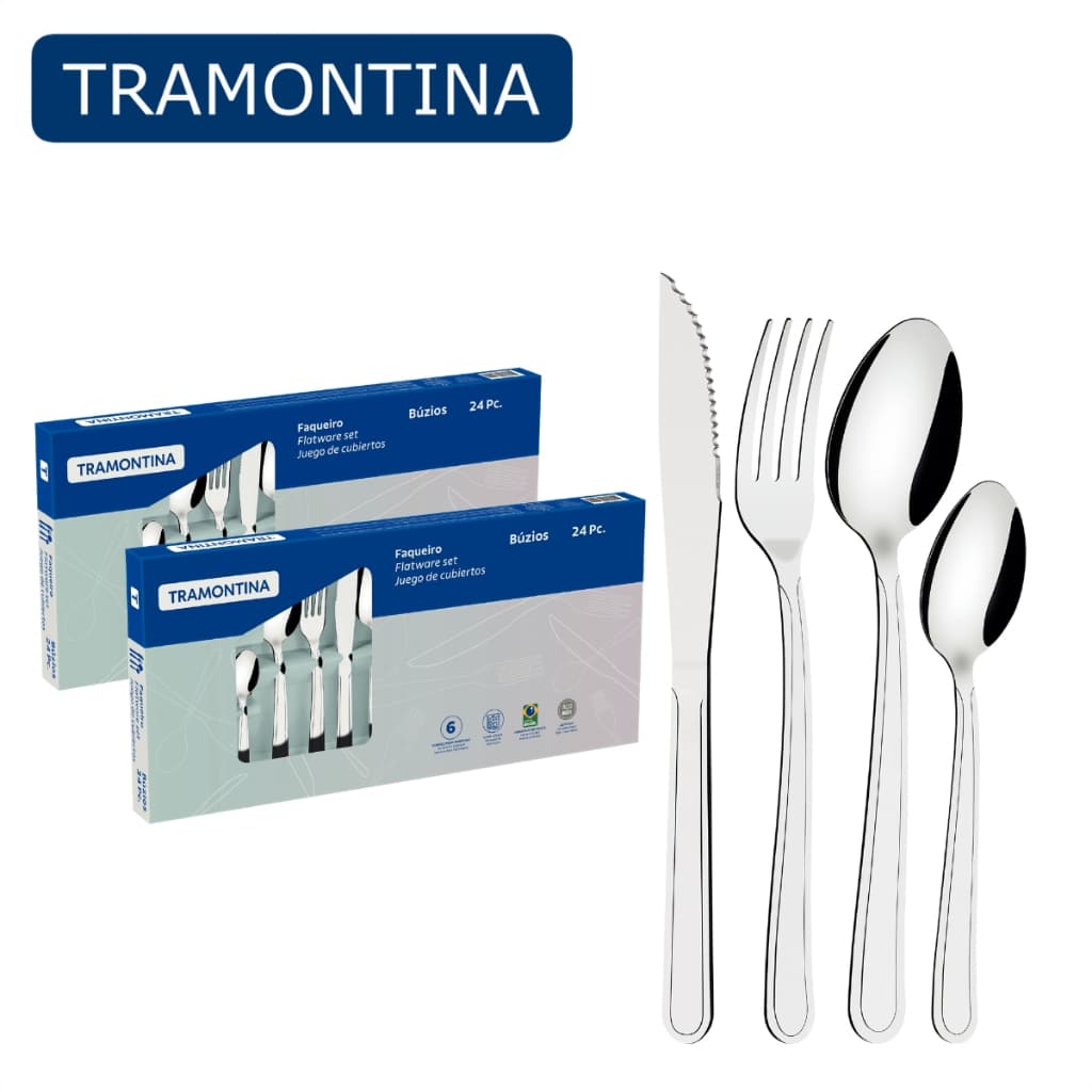 Faqueiro 48 Peças Búzios Kit Jogo De Talheres Tramontina