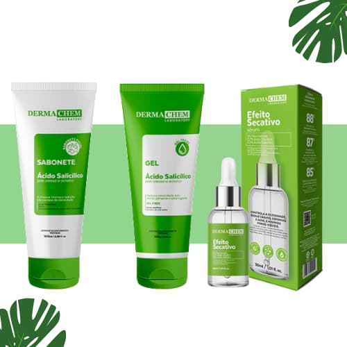Kit  Antioleosidade - Dermachem Combate a oleosidade e ajuda a prevenir cravos e espinhas peles oleosas, acne