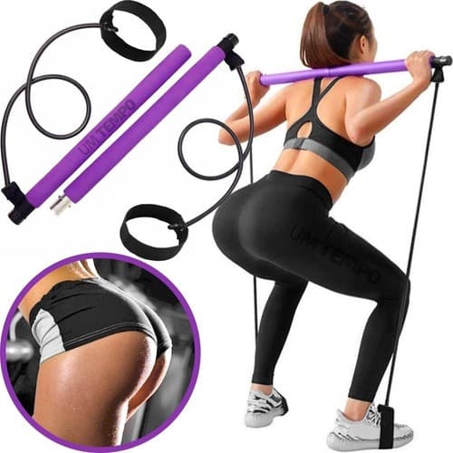 Barra Pilates Yoga Emagrecer Bastão Treino Elastico Funcional Fit Exercicios Academia
