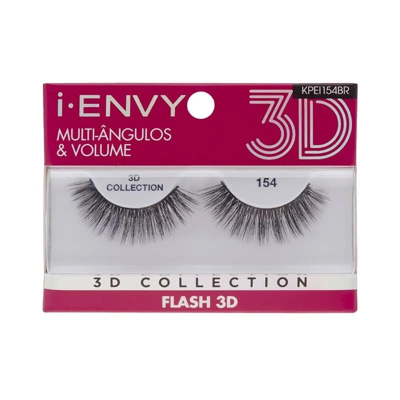 Cílios Postiços 3D Collection i-Envy Flash 154 - Kiss New York KPEI154BR