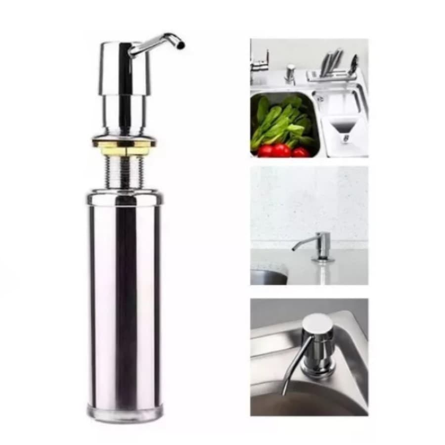 Dispenser Detergente Porta Sabonete Liquido Embutir Inox Cor Prateado