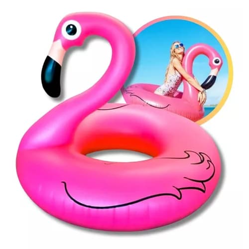 Boia Piscina Inflável Flamingo Rosa 90  Cm e 120Cm  Adulto Criança Infantil Piscina Lazer e Verão