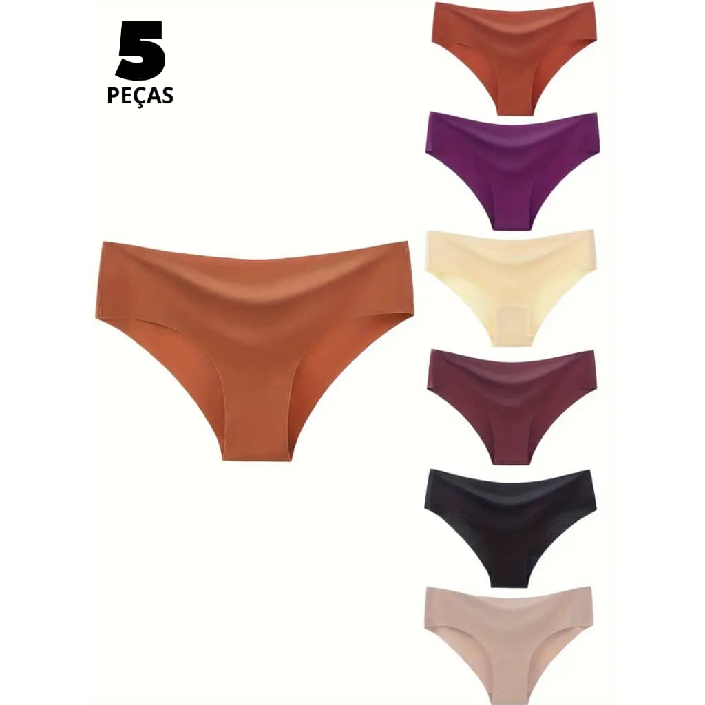 Kit 5 Tangas Sem Costura Corte a Laser Premium
