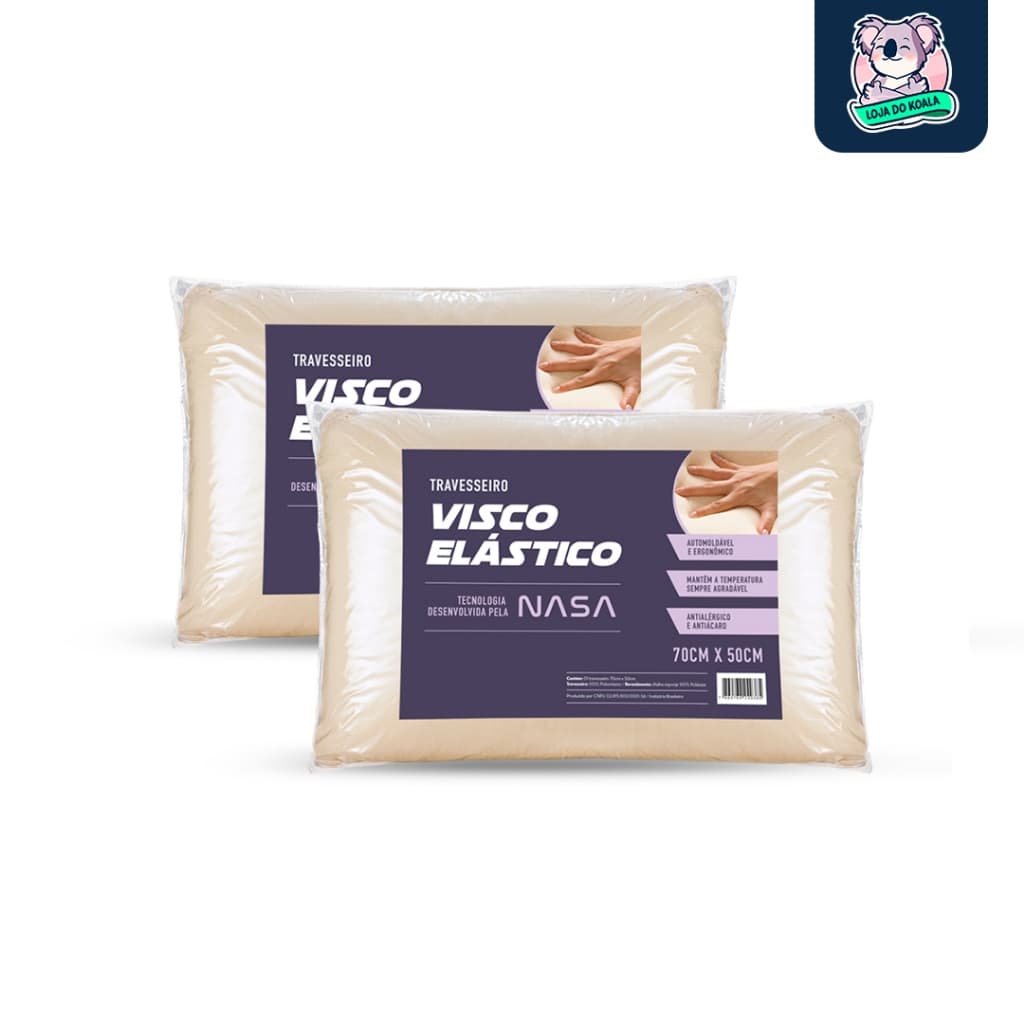 Travesseiros Nasa Viscoelástico Antibactericida e Antialérgico 70cm x 50cm
