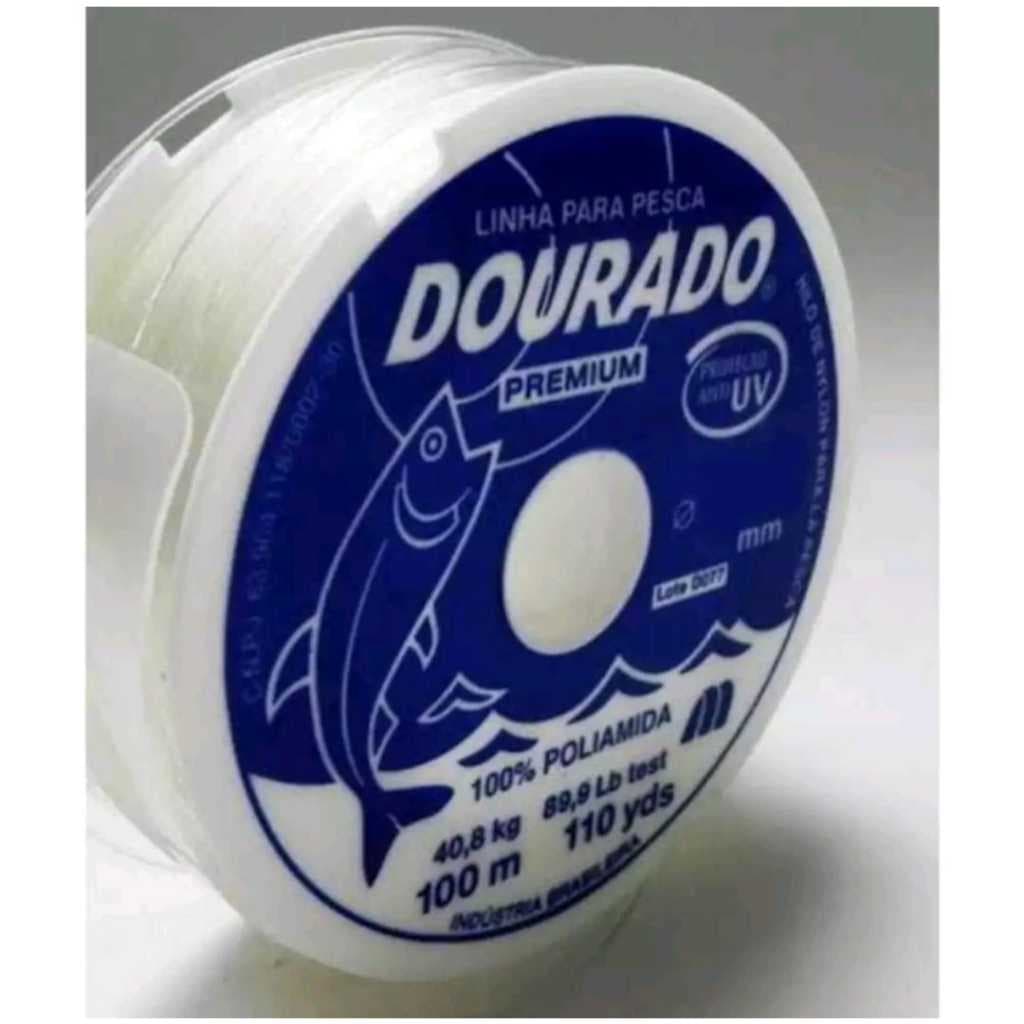 Linha de Pesca Monofilamento Dourado 100M  Mazzaferro Nylon Pescar Pescaria Resistência