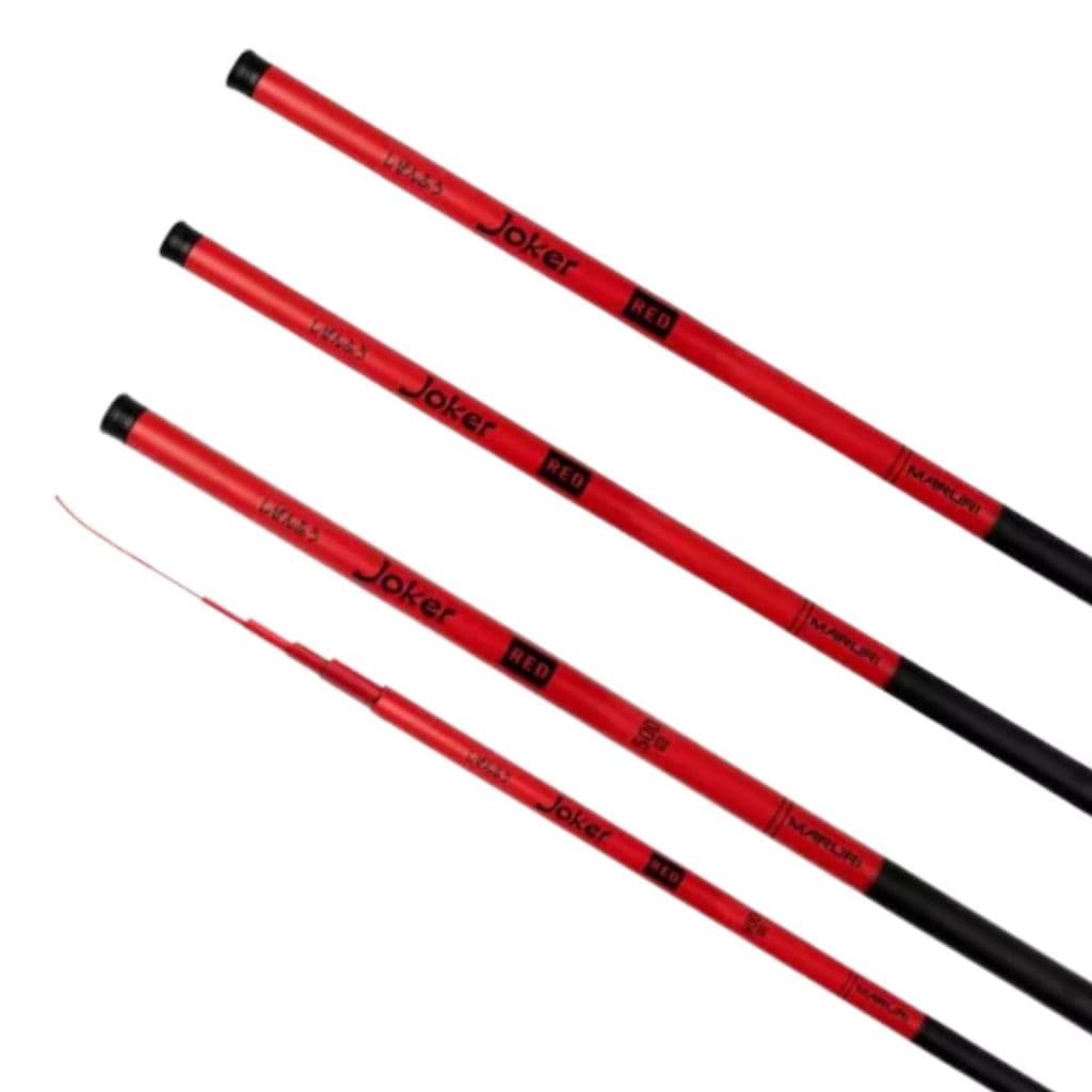 Kit 4 Vara Telescópica Maruri Joker Red 3m 40%carbono De Mão 89g com salva vara