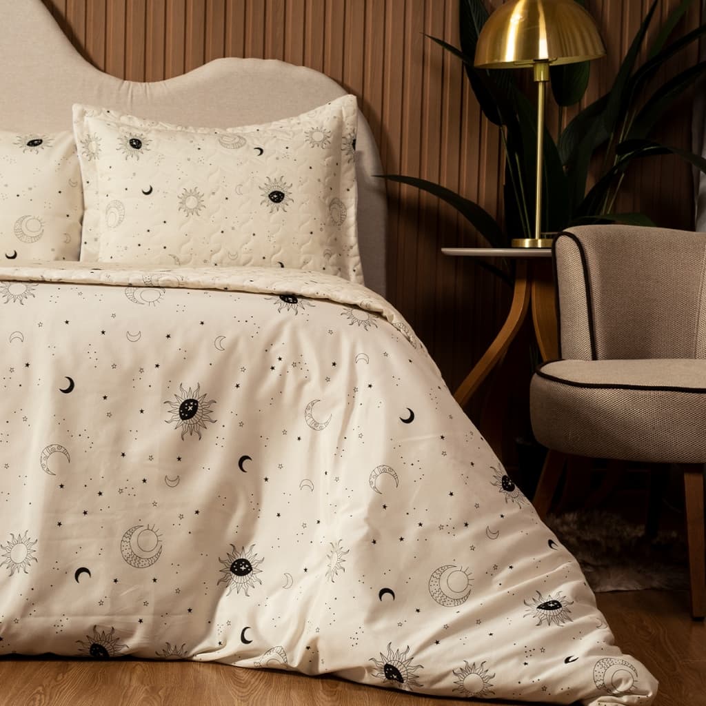 Cobre leito Essencialle Ideal para Cama King Composto por 03 Peças 150 Fios Alg/PL Várias Estampas