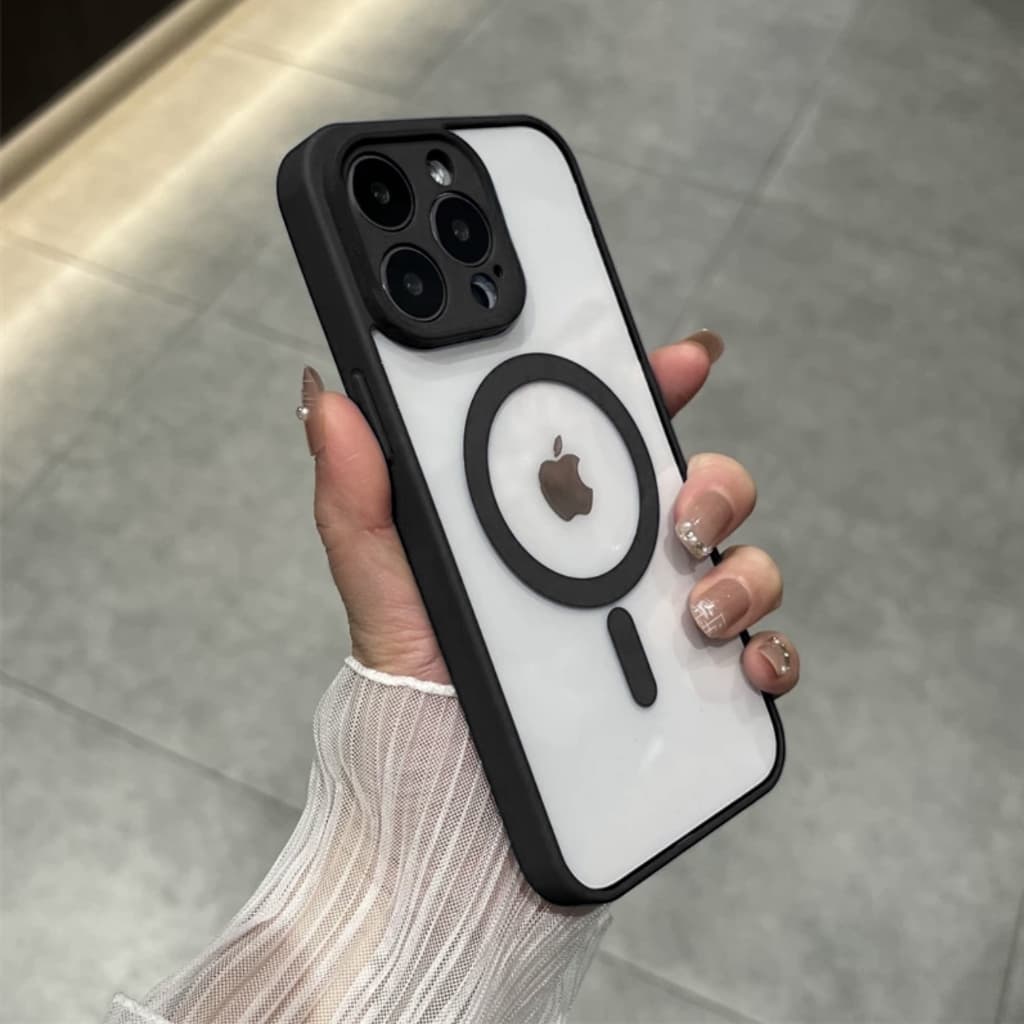 Capinha Capa Resistente De Acrílico Transparente Com  Magnético Para iPhone 11/12/13/14 pro/max