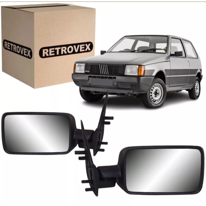 Par Retrovisor Ld Esq Dir Uno Mille 1984 A 2003 Fixo 2/4pts RX4406 RX4407 MAG0011