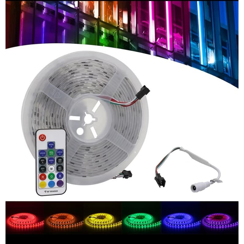 Fita Led 5050 Usb  Rgb 5m 30 Leds Ritmo Musical Controle