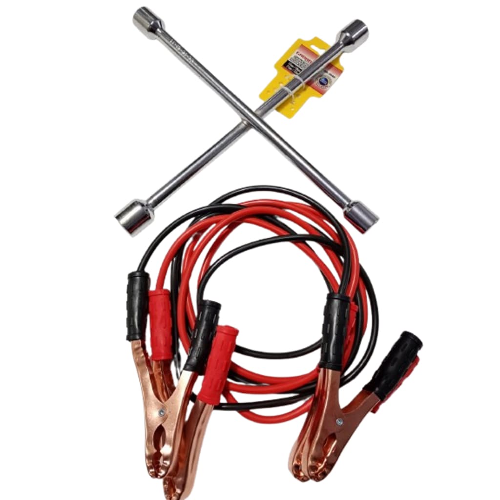 Chave de roda estrela 17x19x21x23 + cabo de chupeta de bateria