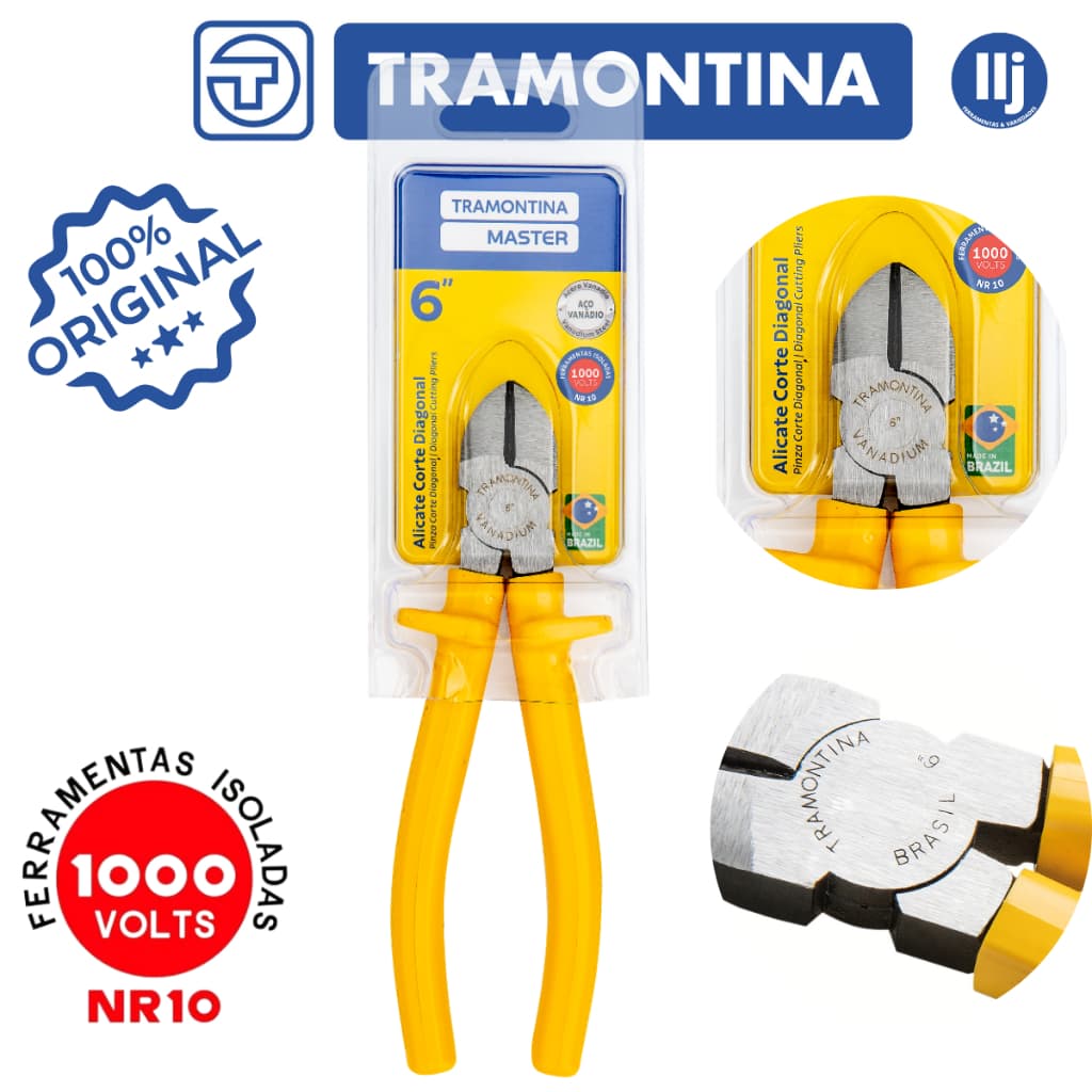 Original Tramontina - Alicate Corte Diagonal 6" Isolado 1000 V Tramontina