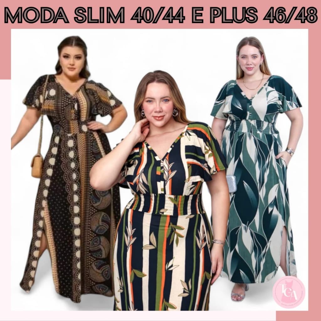 Vestido Longo Evangélico Slim e Plus Size Bolsos e Fendas Elegante Viscolycra Ciganinha Confortável
