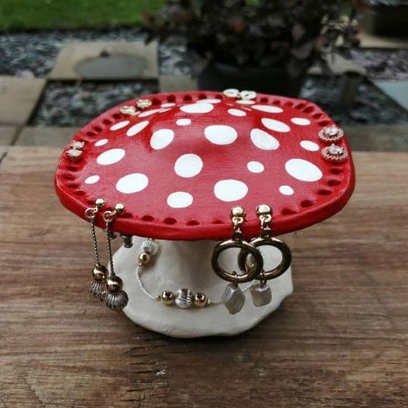 Porta Brincos e Jóias Cogumelo 🍄