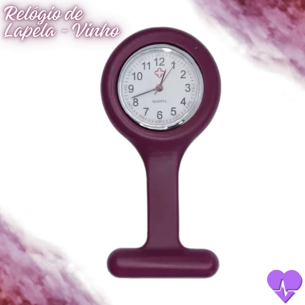Relógio de Lapela (Tipo Broche-Alfinete) para Jaleco