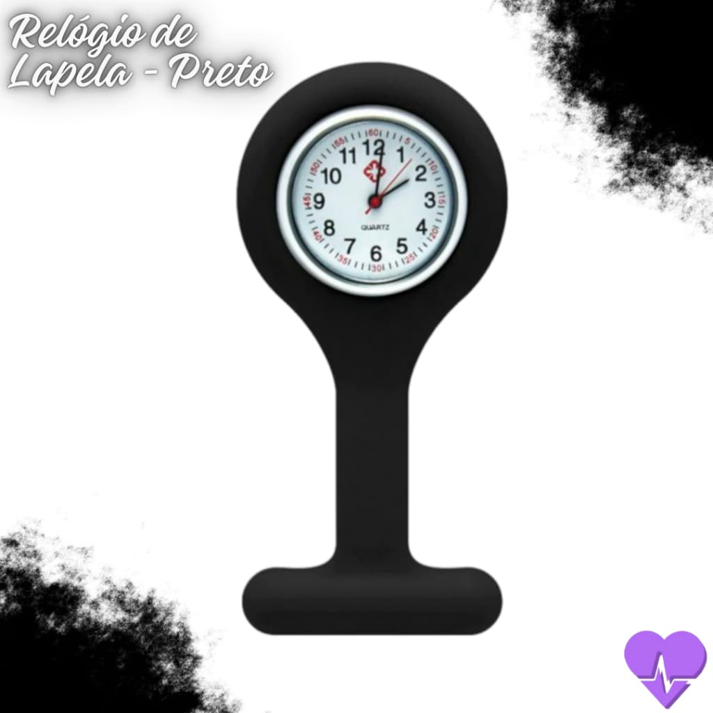 Relógio de Broche para Lapela do Jaleco