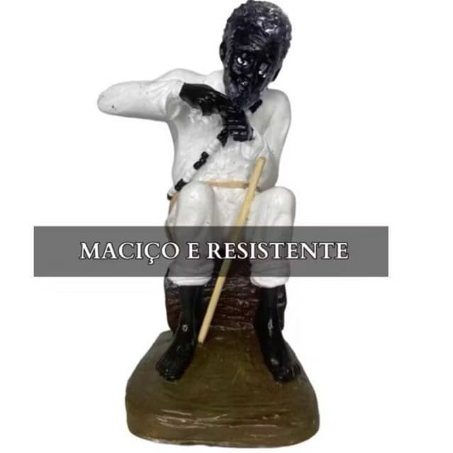 Imagem Preto Velho Estátua Decoração Altar Umbanda - 22cm Pai Mané - Joaquim