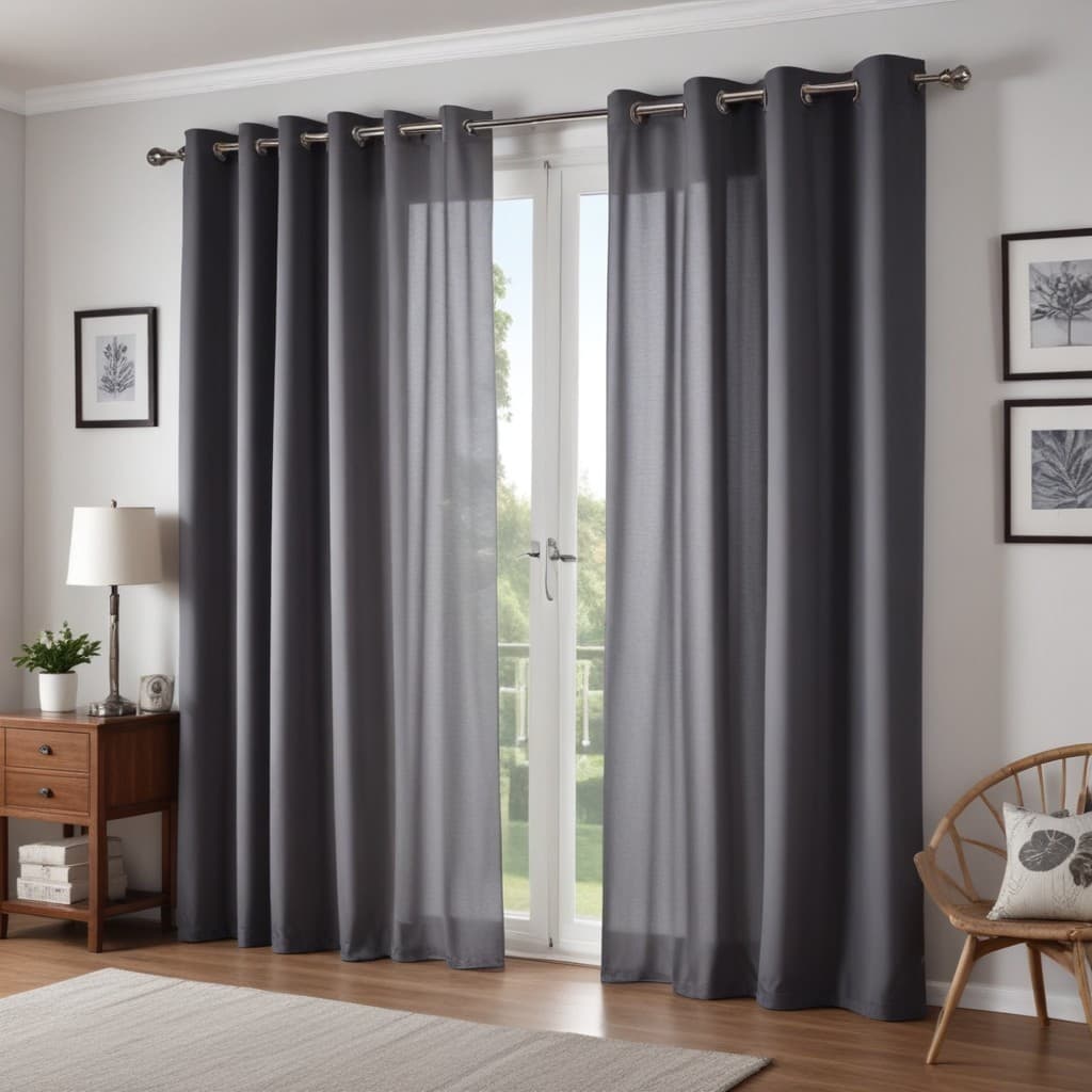 Cortina Para Quarto e Sala Cinza Escuro Lisa 3,00m x 2,50m - ML