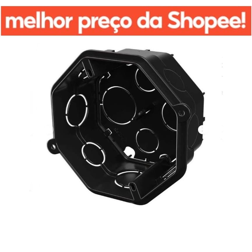 LIQUIDAÇÃO IMPERDIVEL 10 Caixa de Luz OCTOGONAL 4x4 PRETO Top