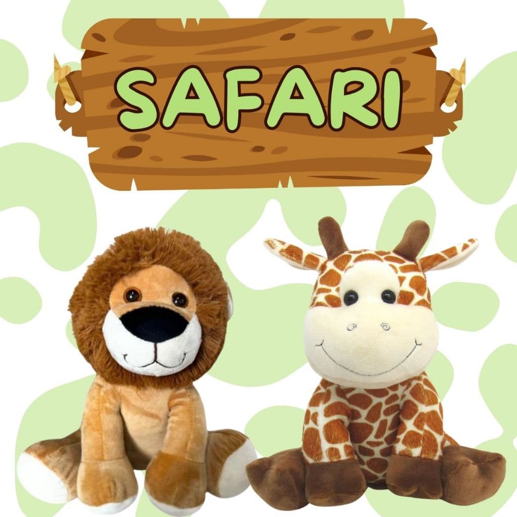 Kit c/2  Bichinhos de Pelúcia Safári Animais 30 Cm Para Presentes Decorações Festas Envio Imediato