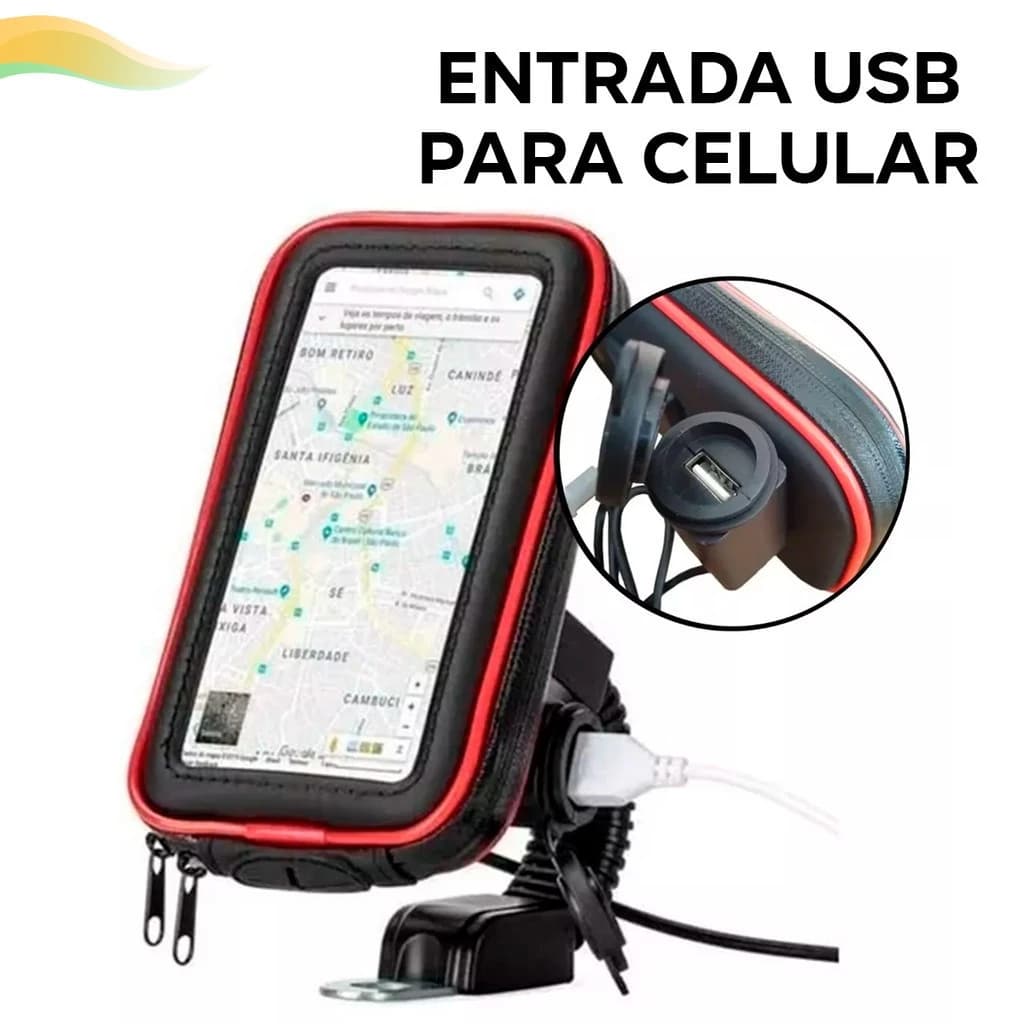 BMG-19 Suporte De Moto Para Celular Com Carregador BMG19