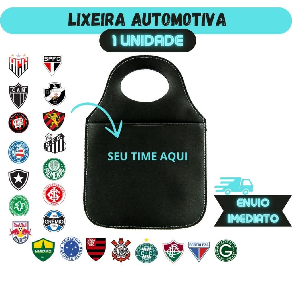 Lixeira Para Carro Personalizada Times Universal