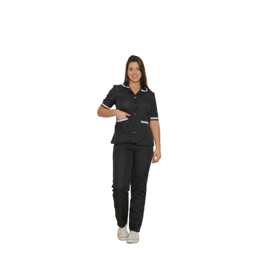 Conjunto Empregada Auxiliar Limpeza Blusa + Calça Bolso 41
