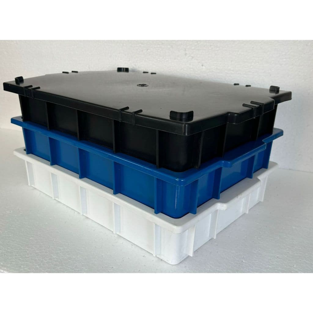 Caixa Plástica Organizadora Azul Preto Branco 7 Litros Empilhavel Organizadora - Plasconex