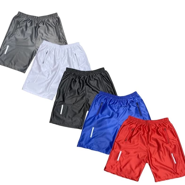KIT Com 2 Shorts Bermuda Dry Fit Esportiva Treino Com Ziper no Bolso - refletivo.