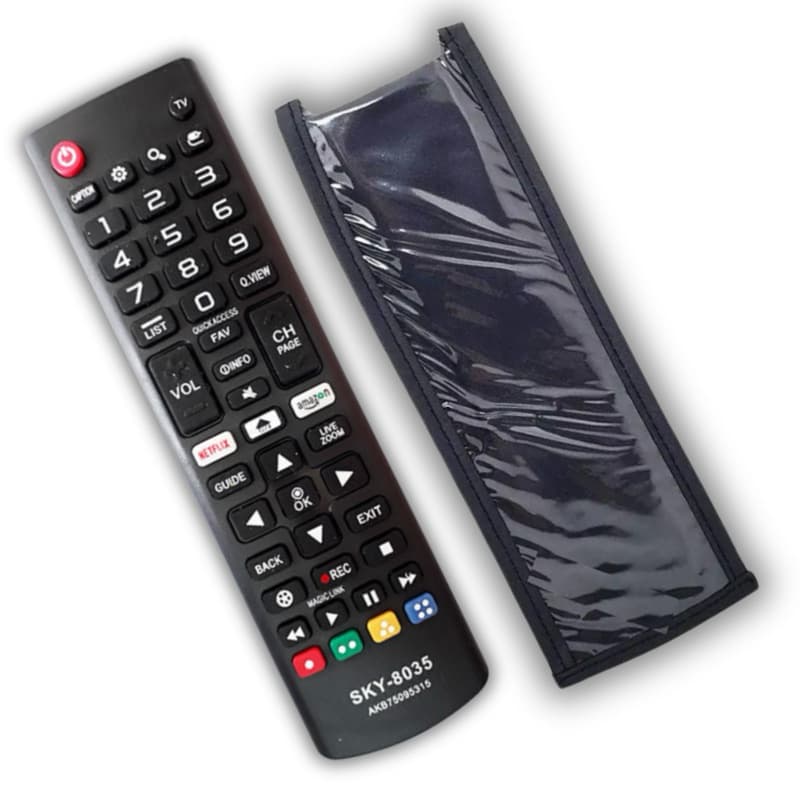 Kit Controle Remoto Com Capa Compatível Com LG Smart Tv Teclas Netflix Amazon
