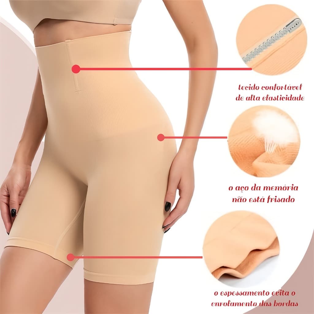 Cinta Modeladora Simples de Malha para Mulheres Cinta Afina Barriga Levanta Bumbum Short Leggin Modelador (Multicolorid)